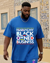 Big Boys June Festival Black History Print Short Sleeve Trousers Suit